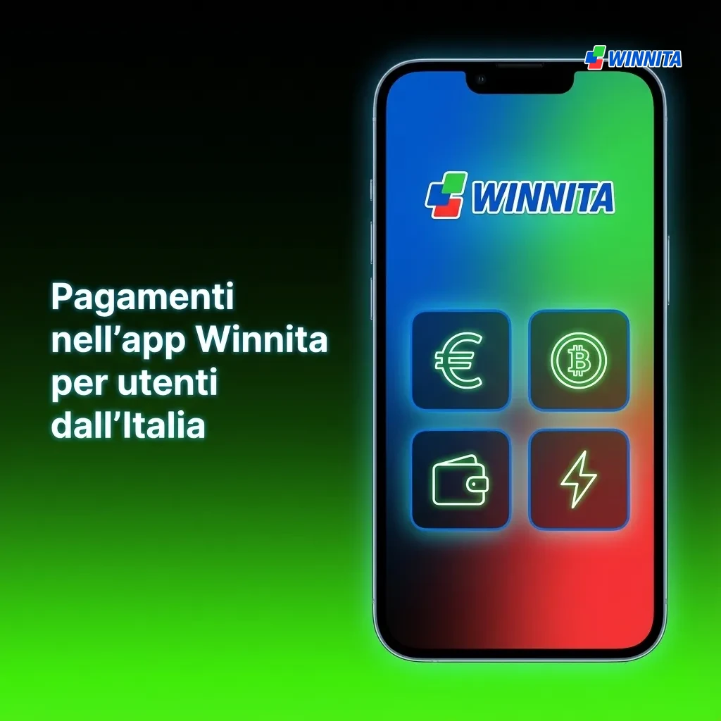 Winnita app payment methods for Italian users including CartaSi, Satispay, ApplePay, cards, and e-wallets