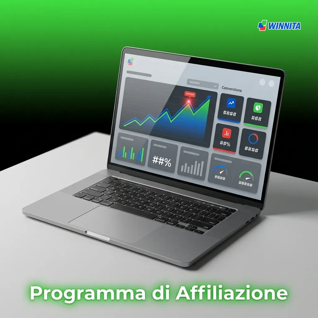 Affiliato che promuove piattaforma di gioco online con grafici di commissioni e materiali marketing su schermo computer
